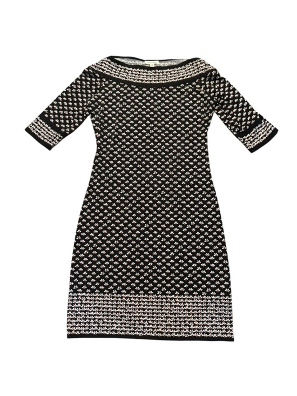 Max studio black white red floral dress xs